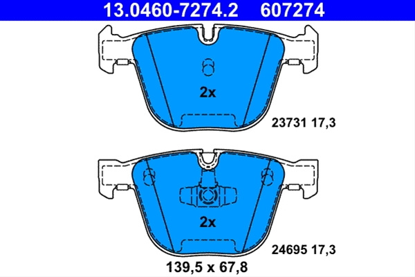 607274 Set Placute Frana Ate Bmw 13.0460-7274.2