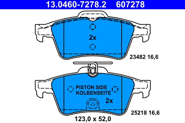 607278 Set Placute Frana Ate Peugeot 13.0460-7278.2