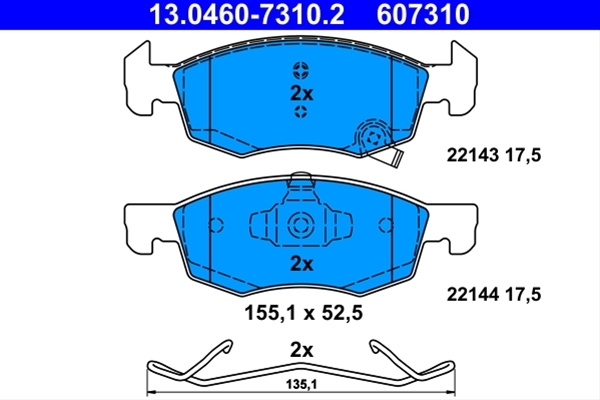 607310 Set Placute Frana - Ate Opel 13.0460-7310.2