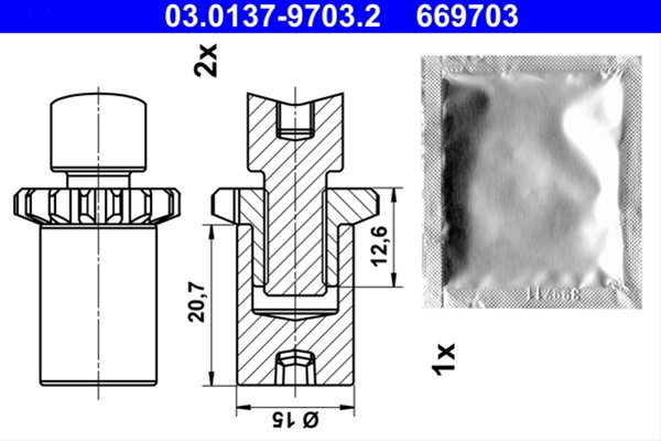 669703 Set Saboti Frana Ate Mercedes-Benz 03.0137-9703.2