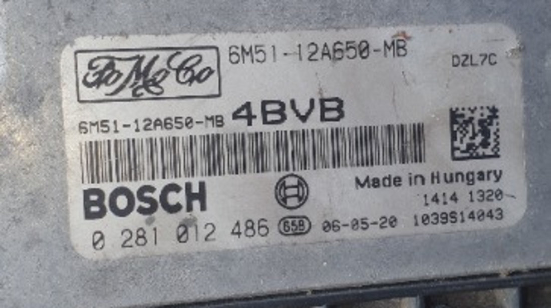 6M51-12A650-MB ECU Calculator Ford Focus 1.6 TDCI