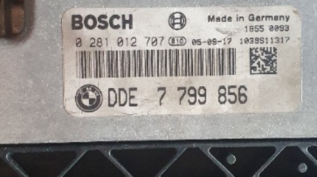 7799856, 0281012707 Calculator motor ECU BMW Seria 3 (E90) 3.0 d tip motor 306D3 M57