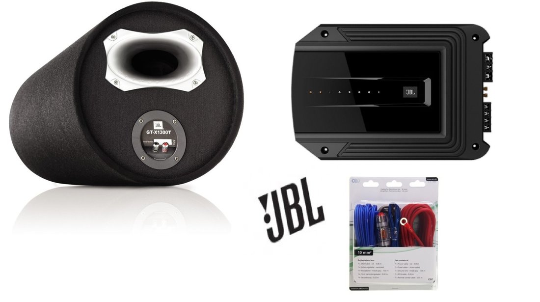 799 LEI! Pachet de BASS cu Tub JBL GT-X1300T + Amplificator GX-A3001 + KIT Cabluri AIV 350940 CADOU!