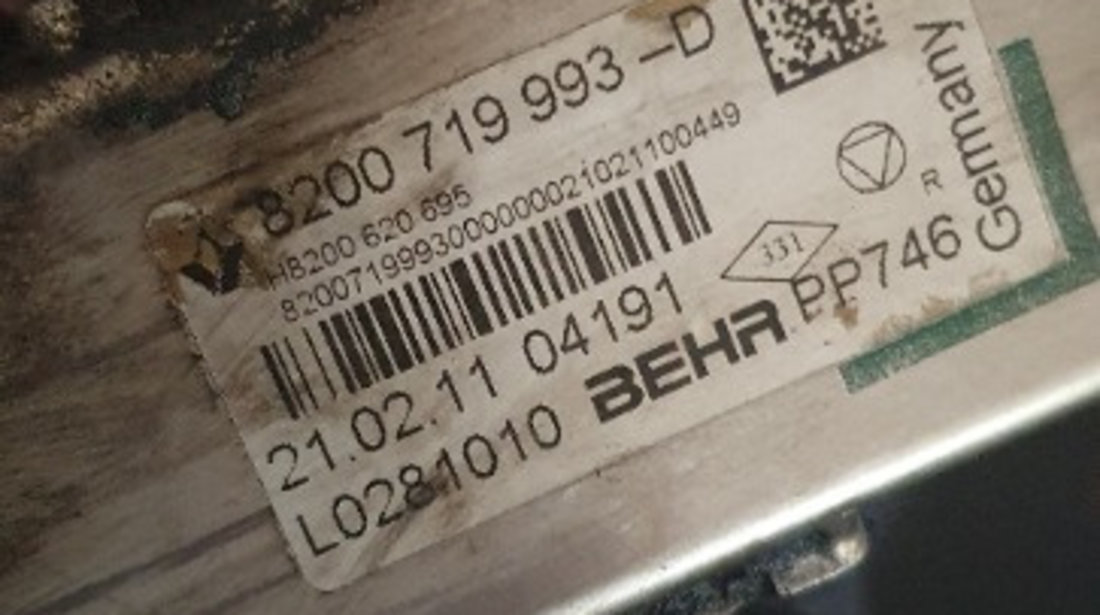8200719993D Racitor gaze Renault Megane (3) 2.0 DCI M9R Euro 5