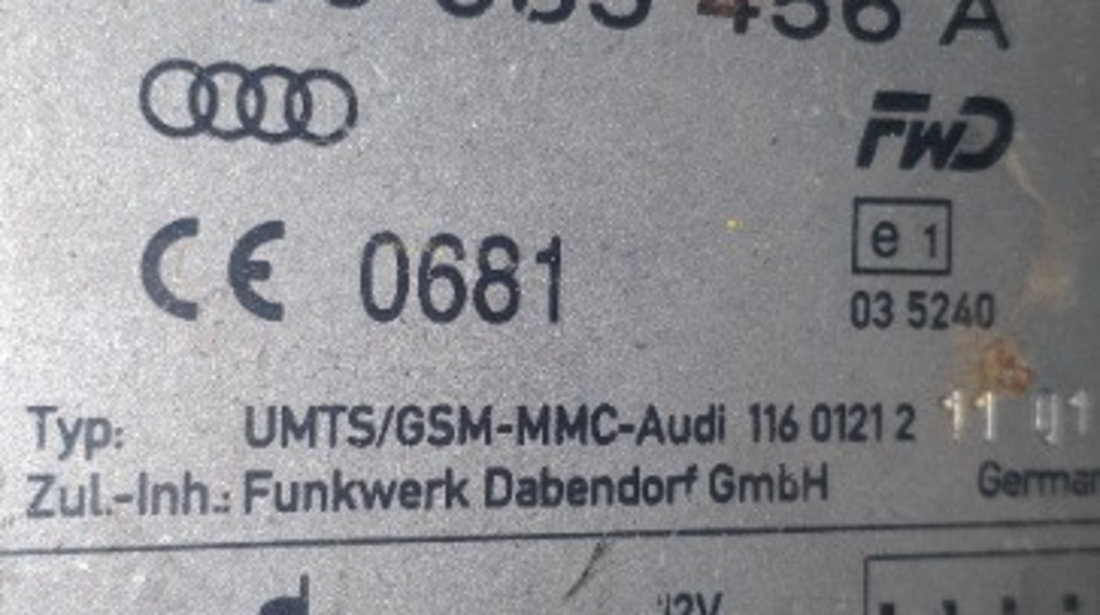 8J0035456A Modul antena Audi A3 Sportback (8PA) Fab: 2004 - 2013