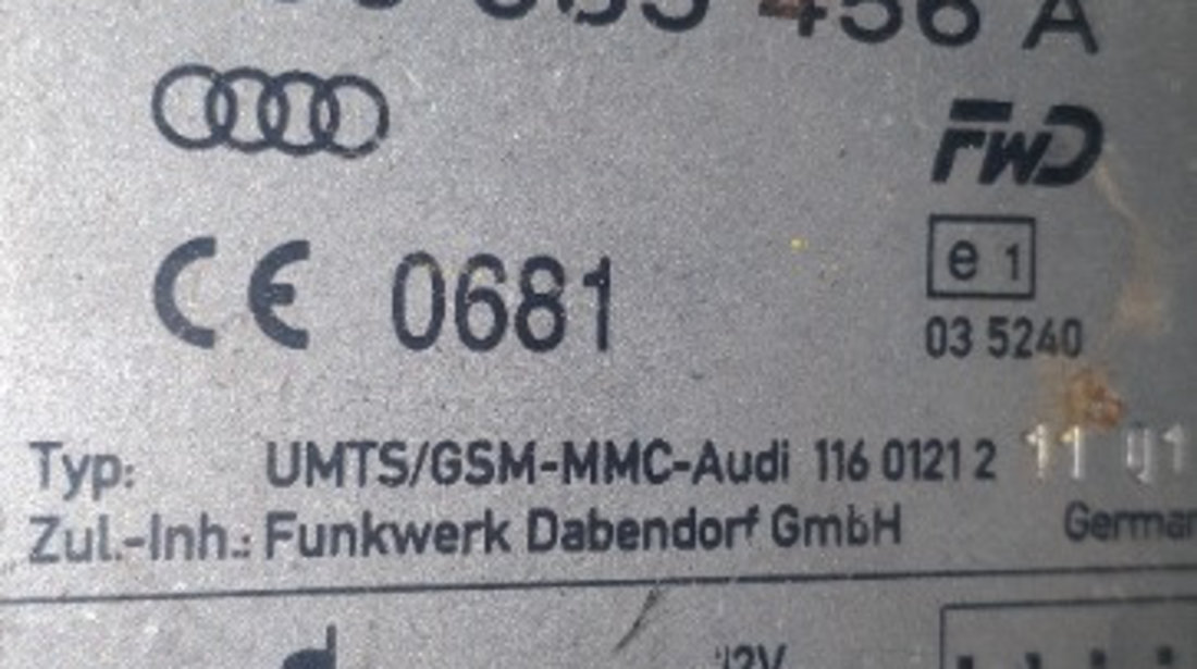 8J0035456A Modul antena Audi A5 (8T3) Fab: 2007 - 2015