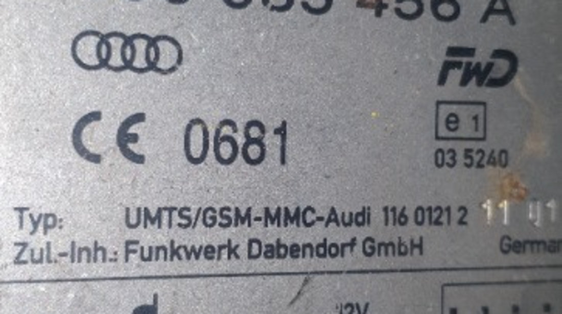 8J0035456A Modul antena Audi A5 Cabriolet (8F7) Fab: 2009 - 2015