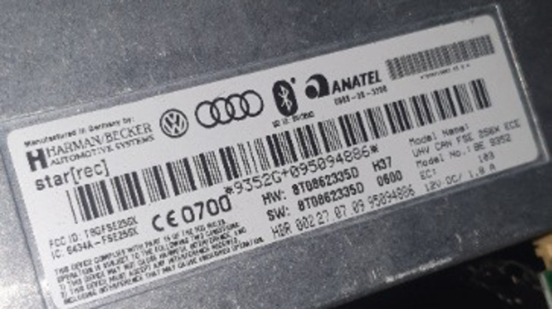 8T0862335D Modul Bluetooth Audi Fab: 2008-Prezent