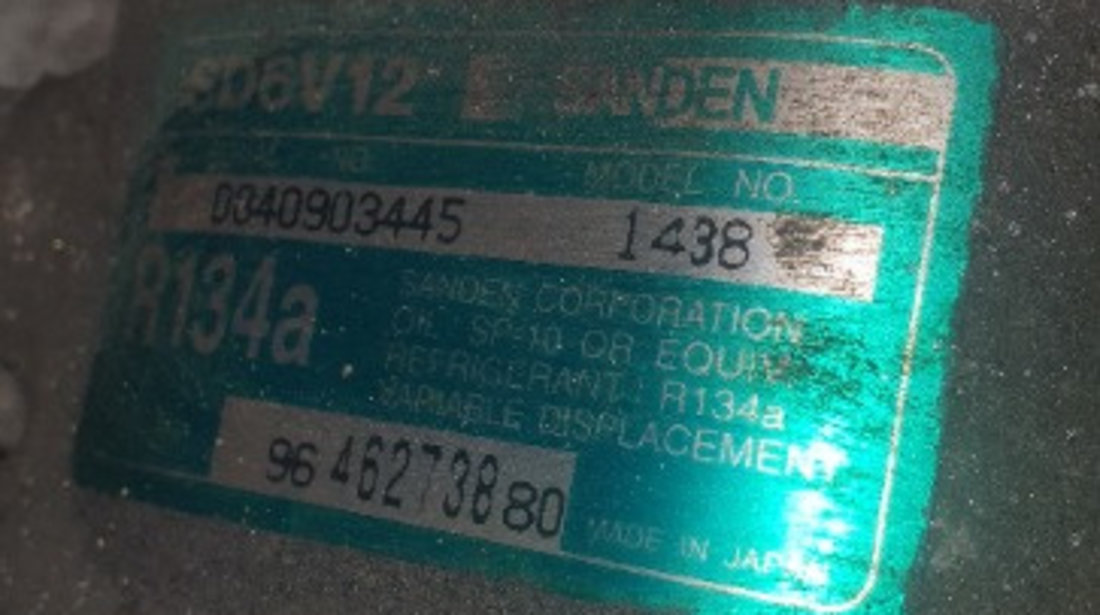 9646273880 Compresor AC Citroen C2 Enterprise (JG_) 1.1i benzina HFX