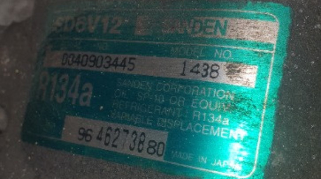 9646273880 Compresor AC Peugeot 206+ (2L_, 2M_) 1.4 HDI 8HZ, 8HR