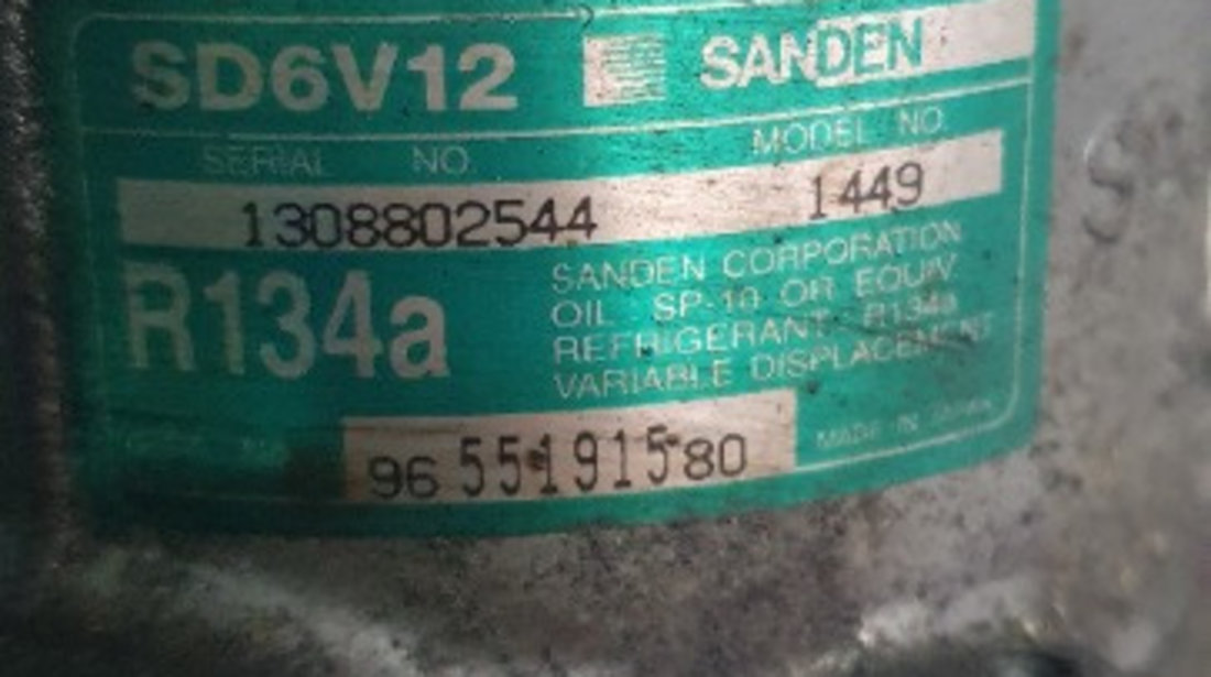 9655191580 Compresor AC Peugeot 206 Hatchback 1.6i NFU
