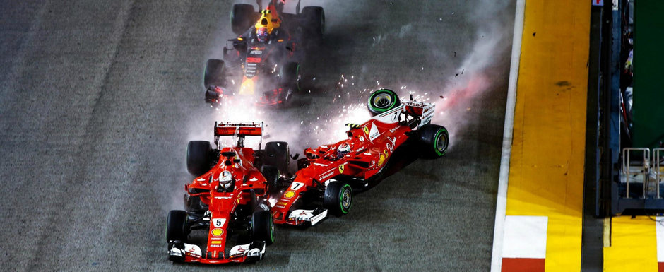 A fost haos in Singapore. Ferrari a abandonat imediat dupa start si Lewis Hamilton a castigat cursa A fost haos in Singapore. Ferrari a abandonat imediat dupa start si Lewis Hamilton a castigat cursa