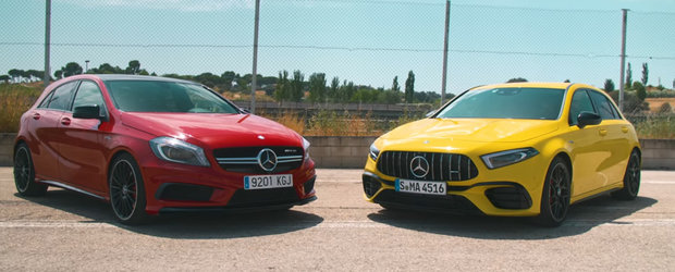 A meritat asteptarea? Noul hot-hatch cu 421 CP de la Mercedes intalneste vechiul model intr-un test comparativ