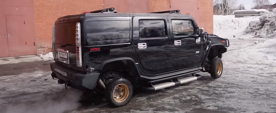 A pus jante de 13 inch pe un Hummer H2 si a scos masina americana pe strazi. VIDEO cu cel mai tare experiment de pe internet