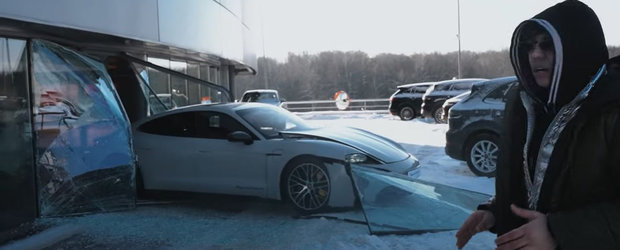 A trecut cu un Porsche Taycan prin vitrina reprezentantei pentru vizualizari pe Youtube. VIDEO