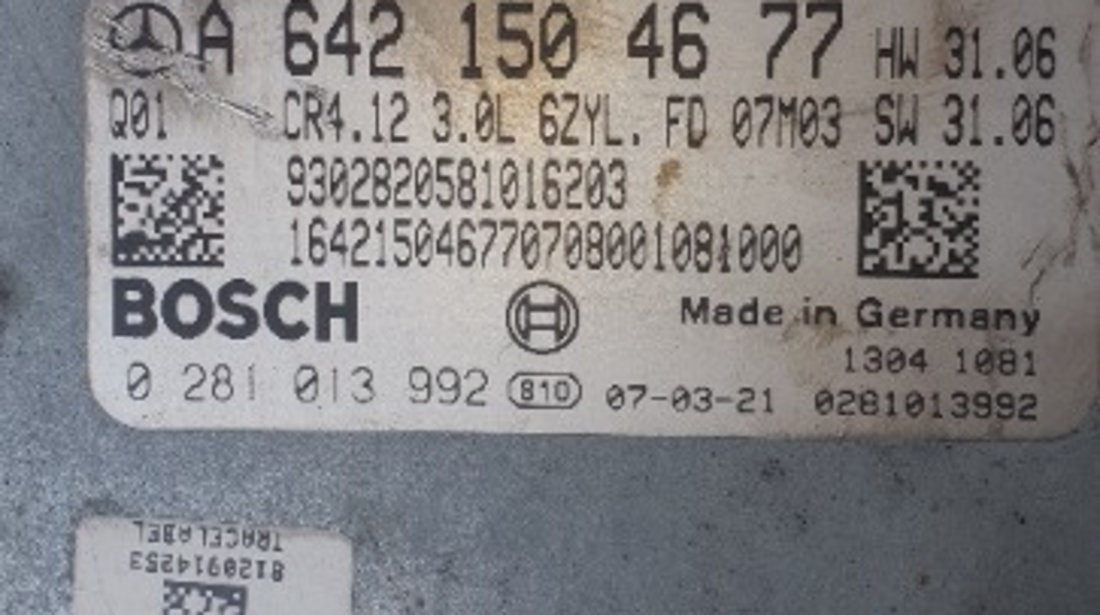 A6421504677, 0281013992 ECU Calculator motor Mercedes E-Class (W211)