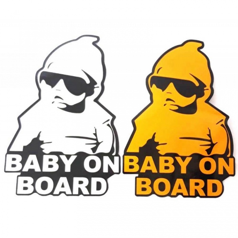 Abtibild Baby On Board Reflectorizant Mare Portocaliu AD 001