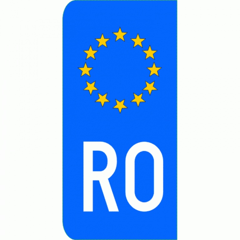 Abtibild Numar Inmatriculare UE / RO