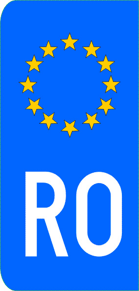 Abtibild Numar Inmatriculare UE / RO