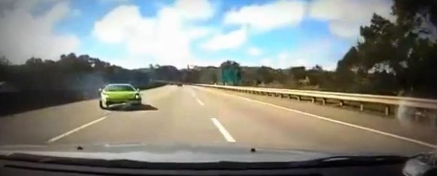 Accident pe autostrada cu un Lamborghini Gallardo