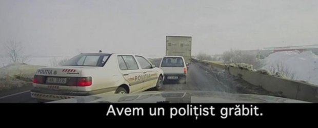 Accident usor provocat de politie. Politistul fuge de la fata locului.