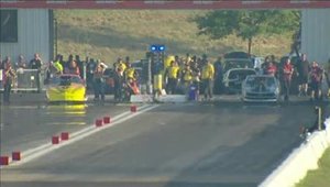 Accident violent in cadrul unei curse de drag-racing