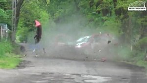 Accident violent in timpul unui raliu din Polonia cu un Peugeot 106