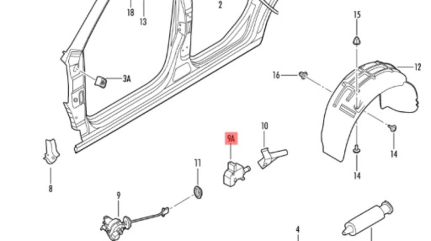 Actuator deschidere usita rezervor 3B0959782 Volkswagen Passat B5 2.5 TDI EFR OEM 3B0959782