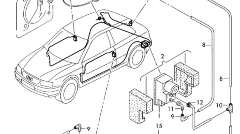 Actuator deschidere usita rezervor Audi A3 8L coupe 1.9 TDI manuala OEM 8L0862153