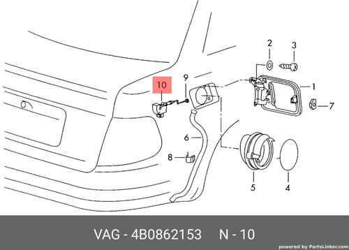 Actuator deschidere usita rezervorAudi A6 4B 2002 2003 Sedan 2.5 TDI AKE OEM 4B0862153