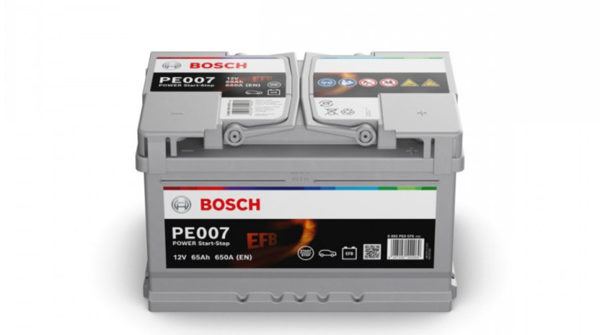 Acumulator baterie auto BOSCH Power 65 Ah 650A tip EFB (pentru sistem START/STOP) 0 092 PE0 070 piesa NOUA