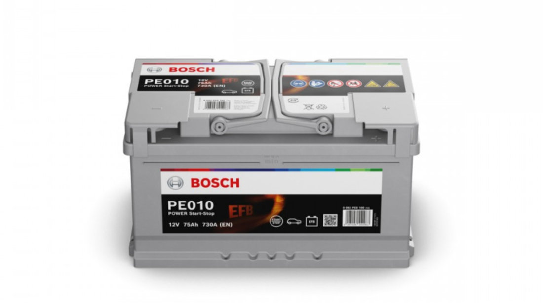 Acumulator baterie auto BOSCH Power 75 Ah 730A tip EFB (pentru sistem START/STOP) 0 092 PE0 100 piesa NOUA