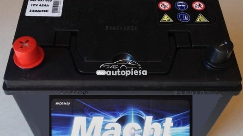 Acumulator baterie auto MACHT 45 Ah 330A cu borne inverse JIS (masini japoneze) 25630 piesa NOUA