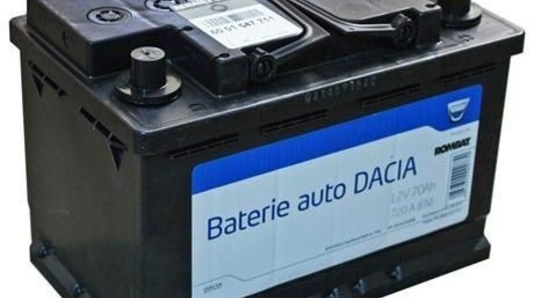 Acumulator baterie auto originala Dacia OE 70 Ah 720A 6001547711 piesa NOUA