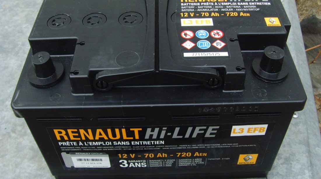 Acumulator,baterie NOUA originala RENAULT 70Ah/720Aen EFB - Start-stop