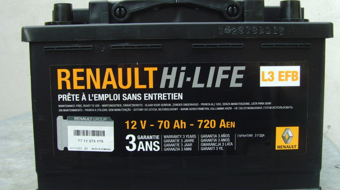 Acumulator,baterie NOUA originala RENAULT 70Ah/720Aen EFB - Start-stop
