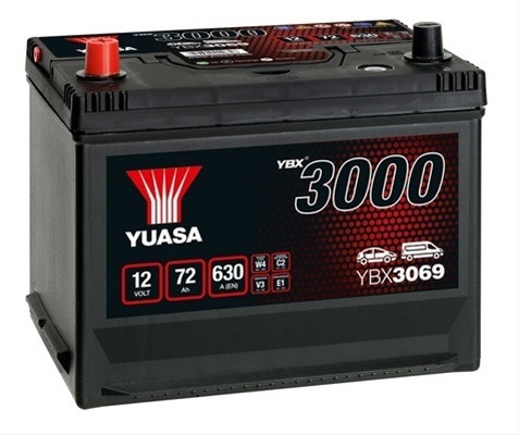 Acumulator Yuasa 3000 Asia 12v 72ah 630a 269x174x223 +stanga Volvo YBX3069
