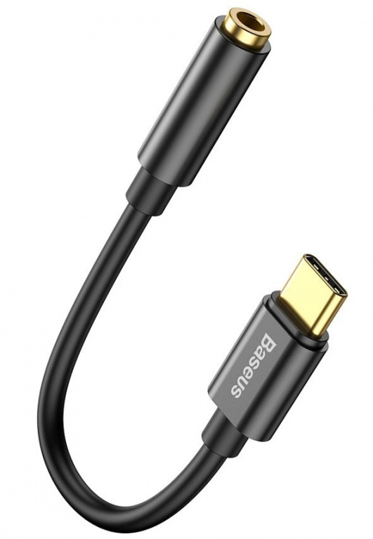 Adaptor Pentru Căști Baseus L54 USB-C La Mufă Audio Jack 3,5mm DAC 24 Biți 48KHz Negru CATL54-01