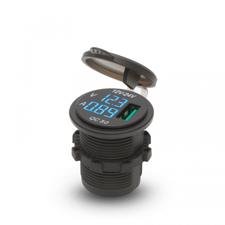 Adaptor USB cu montare în locul brichetei cu voltmetru 54927BL