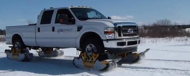 Adio anvelope de iarna! Cum sa-ti transformi masina in snowmobil in cateva secunde