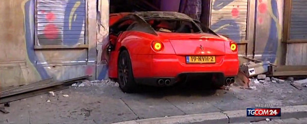 Adio, Ferrari: Un 599 GTB a fost distrus de un valet in Roma