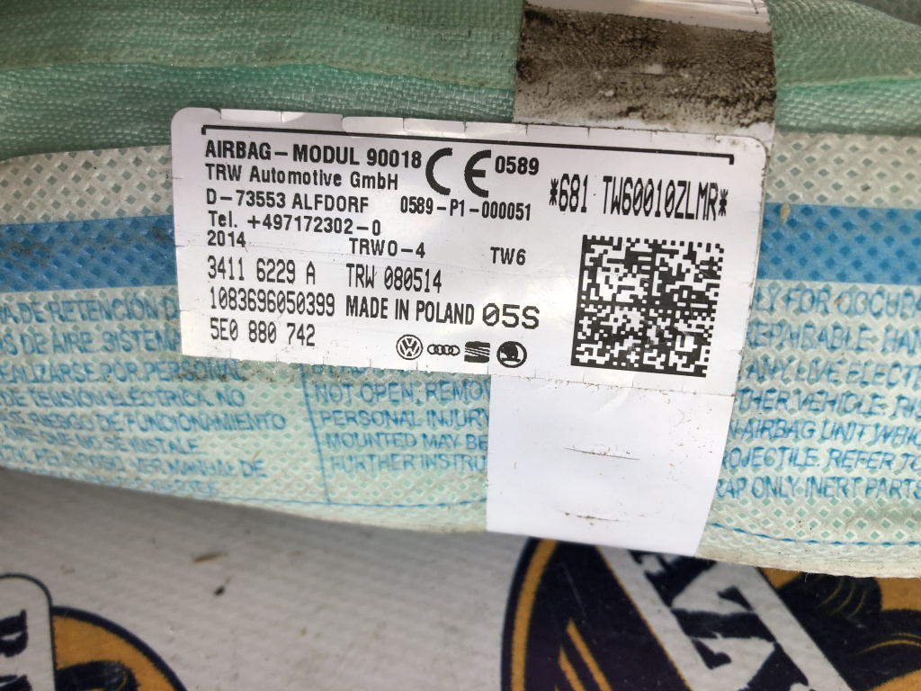 Airbag cortina dreapta Skoda Octavia 3 2014, 5E0880742