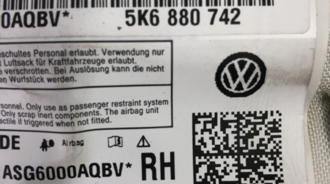 Airbag cortina dreapta VW Golf 6, 2.0 GTD, DSG sedan 2009 (5K6880742)