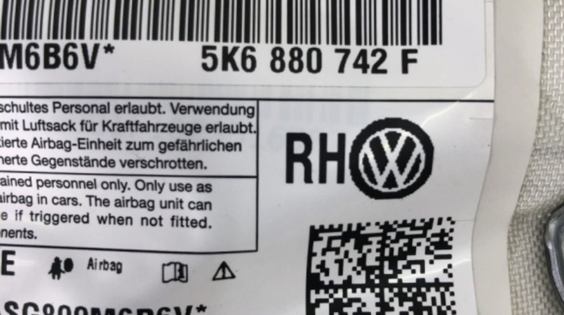 Airbag cortina dreapta VW Golf Golf 1.6 TDI HB Blue Motion, 105cp, Manual sedan 2011 (5K6880742F)