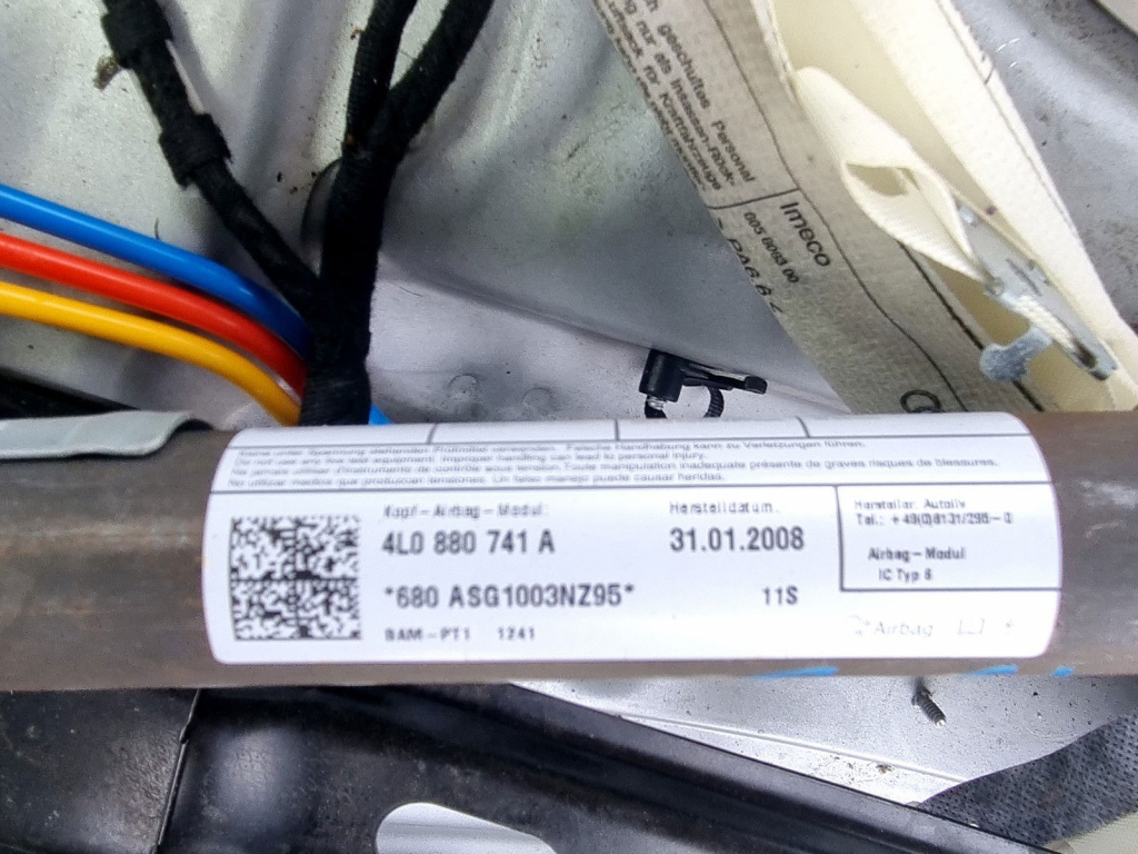 Airbag cortina stanga AUDI Q7 (4LB) [Fabr 2006-2014] 4L0880741A 3.0 TDI CASA 176KW / 240CP