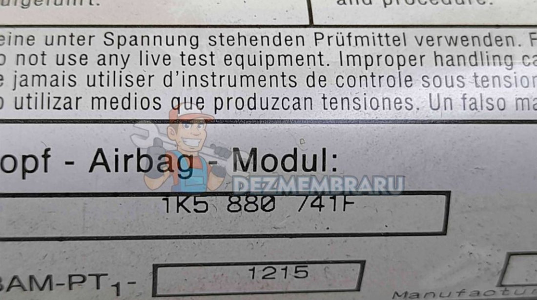 Airbag cortina stanga Volkswagen Jetta 3 (1K2) [Fabr 2005-2010] 1K5880741F