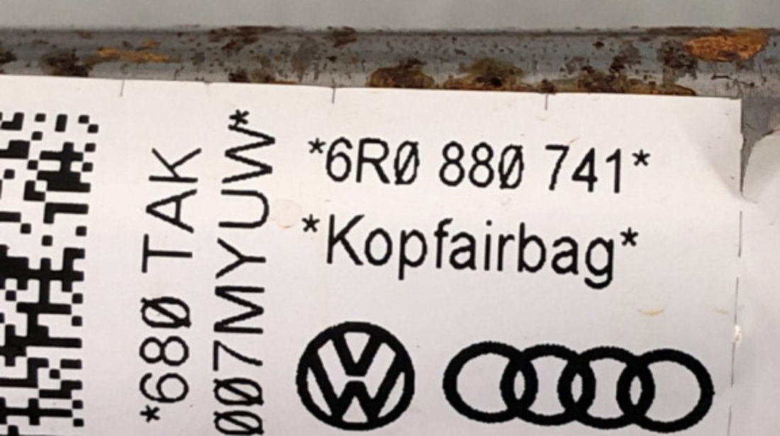 Airbag cortina stanga VW POLO R6, 1.6 tdi, DSG Automat sedan 2010 (6R0880741)