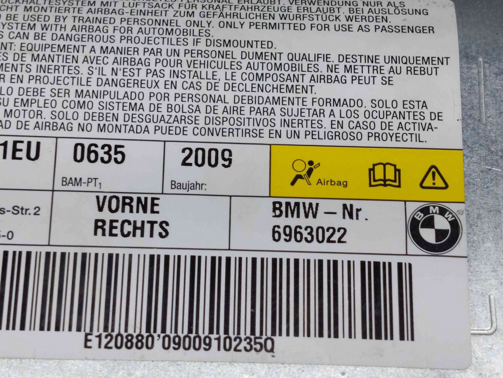 Airbag lateral dreapta Bmw 5 (E60) [Fabr 2004-2010] 6963022
