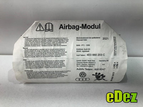 Airbag pasager Audi A8 (2002-2009) [4E] D3 4e0880203c