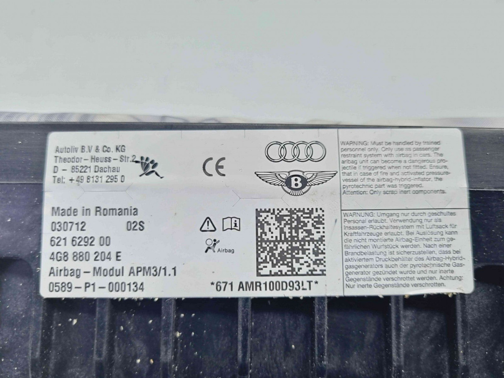 Airbag pasager Audi A8 D4 (4H2, 4H8, 4HC, 4HL) [Fabr 2009-2018] 4G8880204E